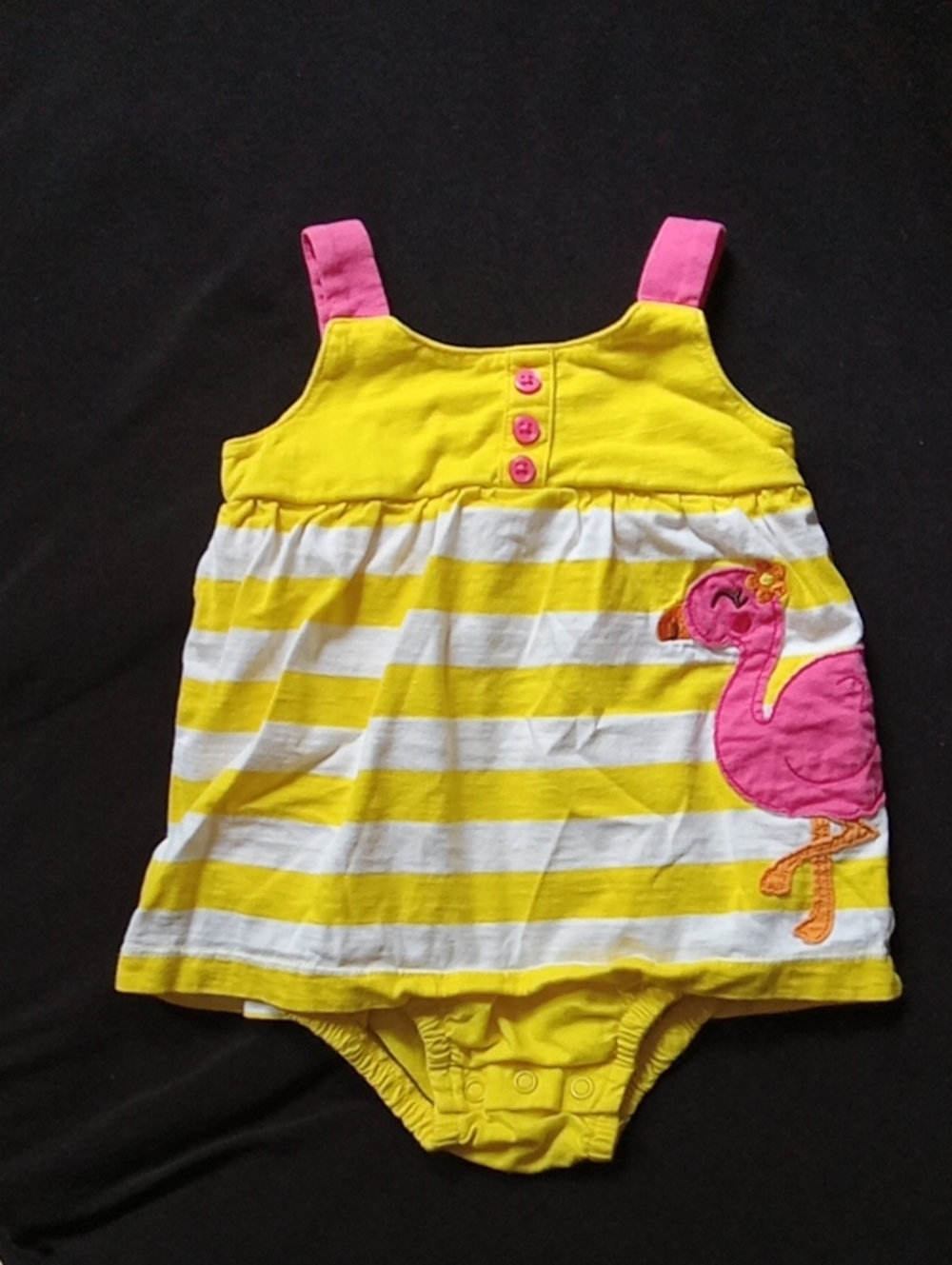 Carter's Yellow Romper with Pink Accents